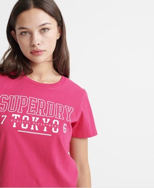 Superdry Track & Field Női Pólók Fukszia | LIGRV5932